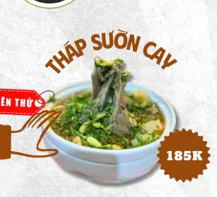 Tháp Sườn Cay - Tháp sườn xếp 3 tầng, ướp cay nồng nướng than hoa — món Best Food được order nhiều nhất.